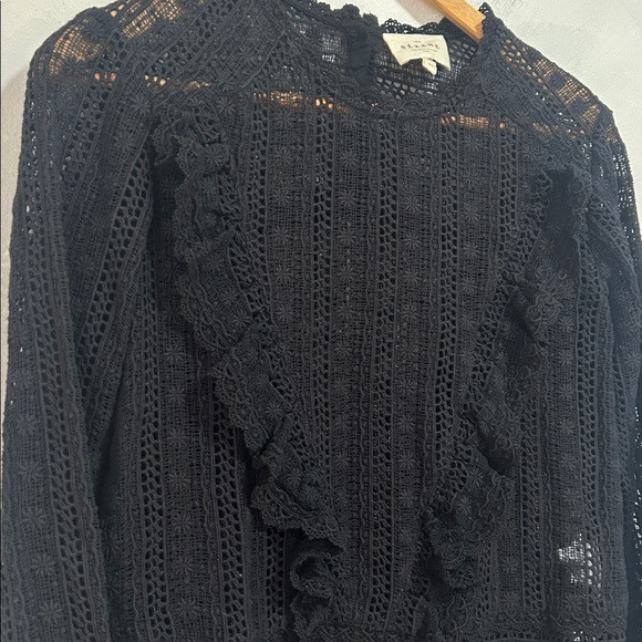 Sezane Madeline blouse, black, size 34, US size 2 XS - Picture 2 of 11